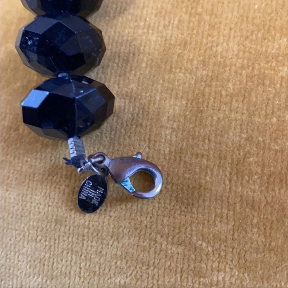 🖤 VTG LYDELL NYC Huge Jet Black Beaded Statement Necklace